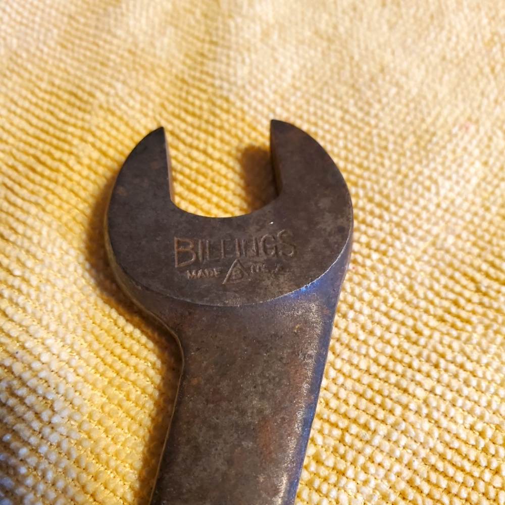 Antique Billings 1560 open end wrench 5/8 & ½ inch - Picture 5 of 7
